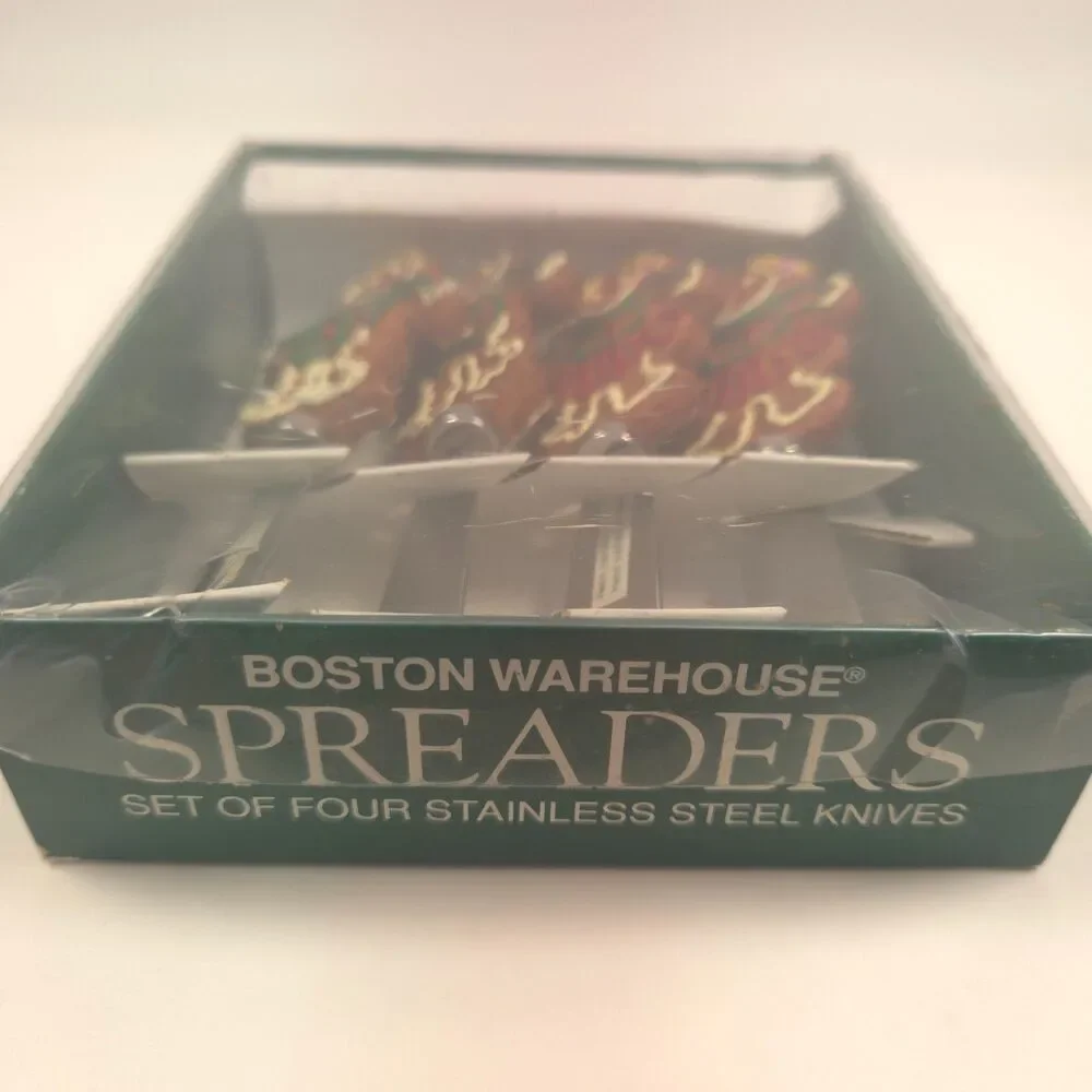 Vintage 1994 Boston Warehouse Gingerbread Spreader Set of 4 NIB Christmas